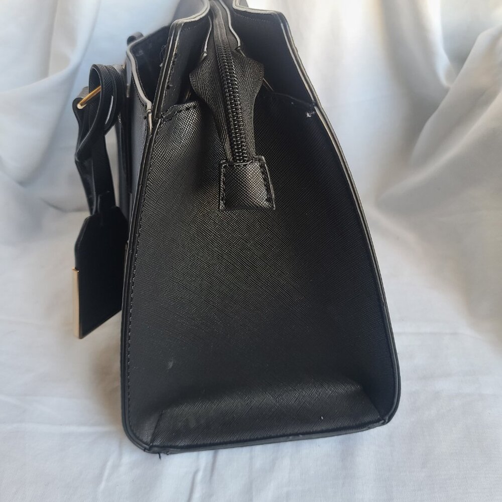 SOLD--Aldo Faux Leather Black Satchel Handbag Purse - Picture 6 of 11